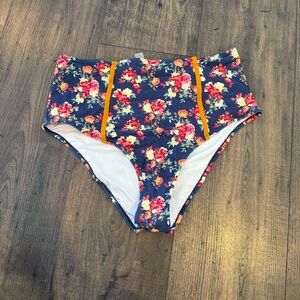 Cupshe Women Floral High-Waisted Bikini Bottoms Size Medium